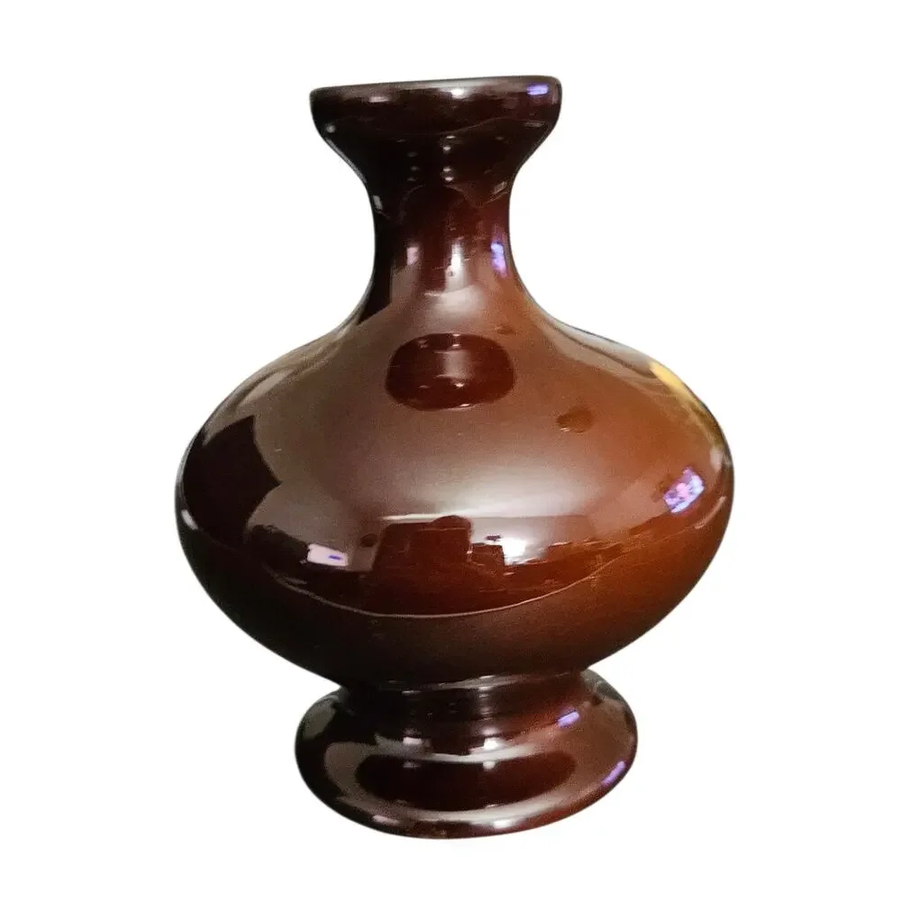 J.B. Owens Art Pottery Brown Amber Glaze Vase Antique Arts & Crafts